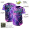 Custom Purple Navy-Ice Blue Cyber Tropical Palm Trees Dinosaur Gothic Fantasy Authentic Baseball Jersey