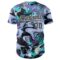 Custom Purple Black Green-White Cyber Tropical Palm Trees Music Festival Fluid Liquid Authentic Baseball Jersey