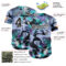 Custom Purple Black Green-White Cyber Tropical Palm Trees Music Festival Fluid Liquid Authentic Baseball Jersey