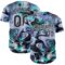 Custom Purple Black Green-White Cyber Tropical Palm Trees Music Festival Fluid Liquid Authentic Baseball Jersey