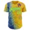 Custom Yellow Light Yellow Blue-Lakes Blue Cyber Tropical Palm Trees Music Festival Gradient Neon Polka Dot Authentic Baseball Jersey