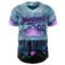 Custom Gray Navy Black-Medium Purple Cyber Tropical Palm Trees Music Festival Authentic Baseball Jersey