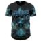 Custom Black Navy-Ice Blue Cyber Tropical Palm Trees Gothic Fantasy Authentic Baseball Jersey