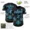 Custom Black Navy-Ice Blue Cyber Tropical Palm Trees Gothic Fantasy Authentic Baseball Jersey