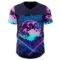 Custom Blue Dark Purple-Lakes Blue Cyber Tropical Palm Trees Gothic Fantasy Authentic Baseball Jersey