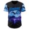 Custom Black Dark Purple-Lakes Blue Cyber Tropical Palm Trees Gothic Fantasy Authentic Baseball Jersey