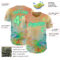 Custom Yellow Pea Green-Aqua Cyber Tropical Palm Trees Music Festival Authentic Baseball Jersey