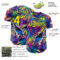 Custom Purple Light Yellow-Royal Cyber Tropical Palm Trees Music Festival Gothic Fantasy Authentic Baseball Jersey