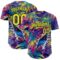 Custom Purple Light Yellow-Royal Cyber Tropical Palm Trees Music Festival Gothic Fantasy Authentic Baseball Jersey