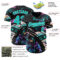 Custom Black Aqua-Ice Blue Cyber Tropical Palm Trees Music Festival Fluid Liquid Authentic Baseball Jersey