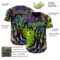 Custom Black Royal-Neon Green Cyber Tropical Palm Trees Music Festival Claw Marks Authentic Baseball Jersey