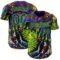 Custom Black Royal-Neon Green Cyber Tropical Palm Trees Music Festival Claw Marks Authentic Baseball Jersey