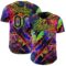 Custom Black Navy-Light Yellow Cyber Tropical Palm Trees Music Festival Claw Marks Authentic Baseball Jersey