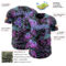 Custom Black Purple-Ice Blue Cyber Tropical Palm Trees Music Festival Authentic Baseball Jersey
