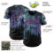 Custom Black-Medium Purple Cyber Tropical Palm Trees Gothic Fantasy Authentic Baseball Jersey