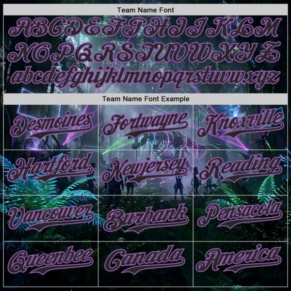 Custom Black-Medium Purple Cyber Tropical Palm Trees Gothic Fantasy Authentic Baseball Jersey