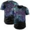 Custom Black-Medium Purple Cyber Tropical Palm Trees Gothic Fantasy Authentic Baseball Jersey