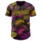 Custom Black Purple-Light Yellow Cyber Tropical Palm Trees Music Festival Authentic Baseball Jersey