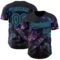 Custom Black-Sky Blue Cyber Tropical Palm Trees Gothic Fantasy Gothic Fantasy Authentic Baseball Jersey