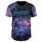 Custom Blue Black Purple-Sky Blue Cyber Tropical Palm Trees Music Festival Authentic Baseball Jersey