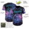 Custom Blue Black Purple-Sky Blue Cyber Tropical Palm Trees Music Festival Authentic Baseball Jersey