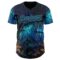 Custom Blue Black-Sky Blue Cyber Tropical Palm Trees Music Festival Gothic Fantasy Authentic Baseball Jersey