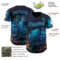 Custom Blue Black-Sky Blue Cyber Tropical Palm Trees Music Festival Gothic Fantasy Authentic Baseball Jersey