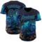 Custom Blue Black-Sky Blue Cyber Tropical Palm Trees Music Festival Gothic Fantasy Authentic Baseball Jersey