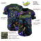 Custom Black Dark Purple-Neon Green Cyber Tropical Palm Trees Music Festival Gothic Fantasy Authentic Baseball Jersey
