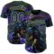 Custom Black Dark Purple-Neon Green Cyber Tropical Palm Trees Music Festival Gothic Fantasy Authentic Baseball Jersey