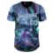 Custom Black Ice Blue-Medium Purple Cyber Tropical Palm Trees Music Festival Gothic Fantasy Authentic Baseball Jersey