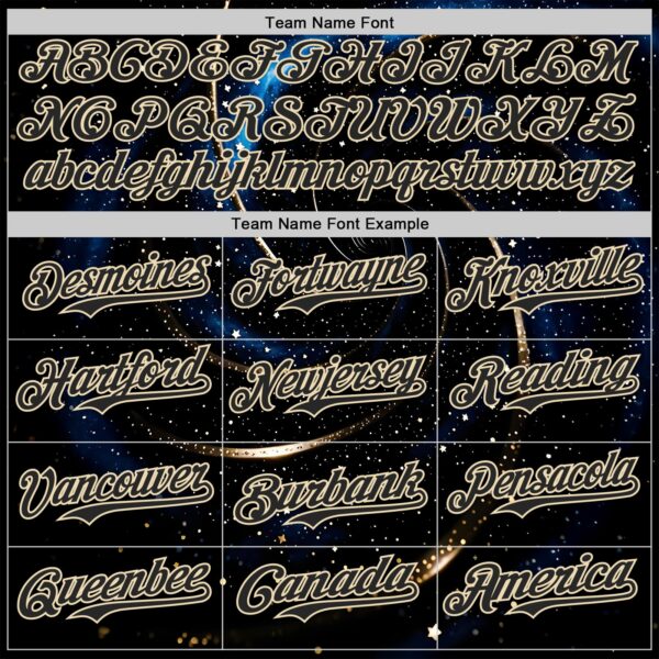 Custom Black-Cream Galaxy Star Authentic Baseball Jersey