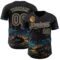 Custom Black-Cream Galaxy Star Authentic Baseball Jersey