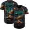 Custom Black-Aqua Galaxy Star Nebula Authentic Baseball Jersey