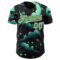 Custom Black Pea Green-Light Pink Galaxy Star Nebula Authentic Baseball Jersey