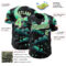 Custom Black Pea Green-Light Pink Galaxy Star Nebula Authentic Baseball Jersey