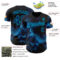 Custom Black Navy-Lakes Blue Galaxy Star Nebula Authentic Baseball Jersey