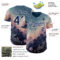 Custom Blue Navy Light Pink-White Galaxy Star Nebula Authentic Baseball Jersey