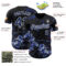 Custom Black Navy-White Galaxy Star Nebula Authentic Baseball Jersey