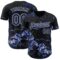 Custom Black Navy-White Galaxy Star Nebula Authentic Baseball Jersey