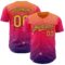 Custom Orange Gold Red-Dark Purple Galaxy Star Gradient Authentic Baseball Jersey