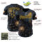 Custom Black Navy-Gold Galaxy Star Authentic Baseball Jersey