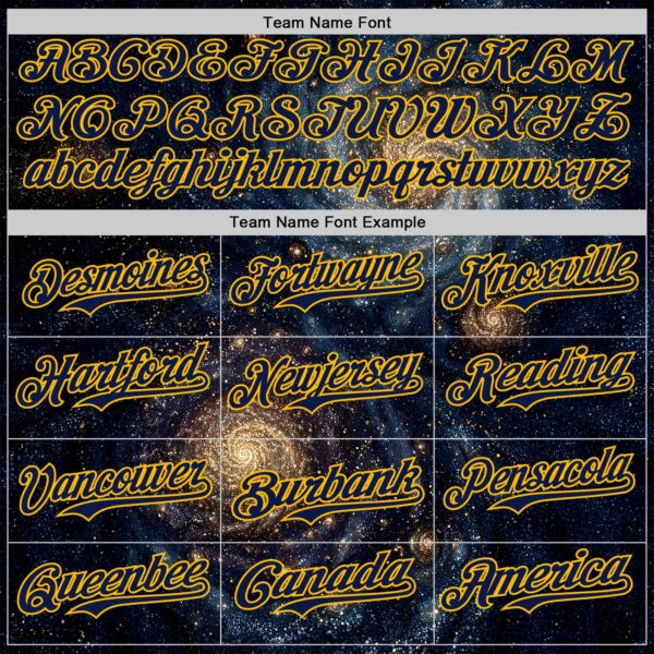 Custom Black Navy-Gold Galaxy Star Authentic Baseball Jersey