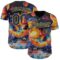 Custom Black Royal-Gold Galaxy Star Nebula Authentic Baseball Jersey