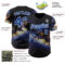 Custom Black Royal-White Galaxy Star Nebula Authentic Baseball Jersey