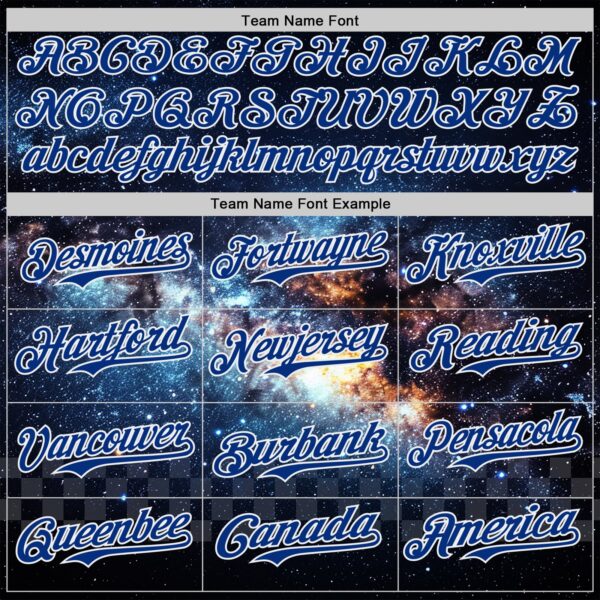 Custom Black Royal-White Galaxy Star Nebula Authentic Baseball Jersey