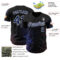 Custom Black Navy-White Galaxy Star Authentic Baseball Jersey