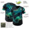 Custom Navy-Aqua Galaxy Star Nebula Authentic Baseball Jersey