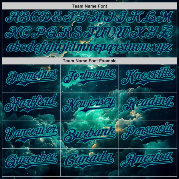 Custom Navy-Aqua Galaxy Star Nebula Authentic Baseball Jersey