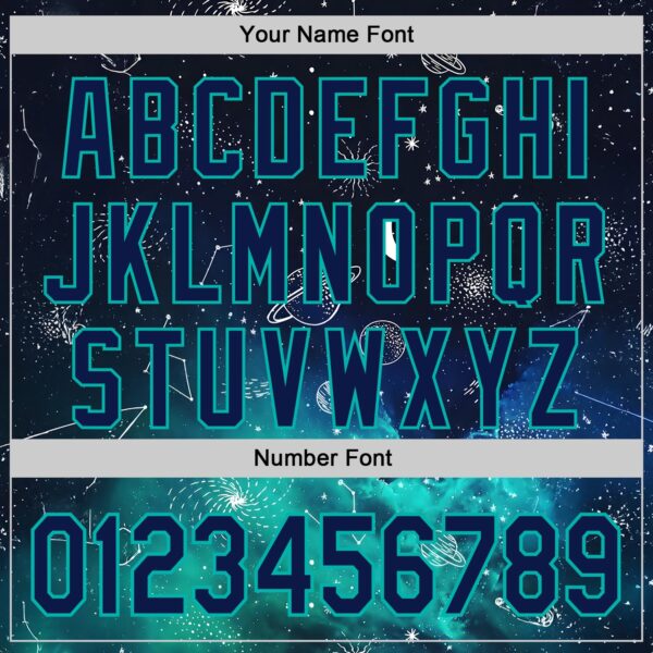 Custom Black Navy-Aqua Galaxy Star Authentic Baseball Jersey